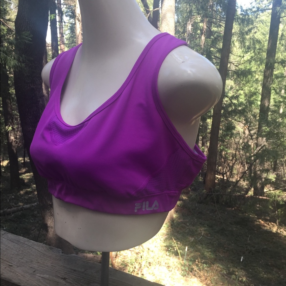 Fila spandex  racerback sports bra in raspberry,free shipping always - Picture 7 of 11